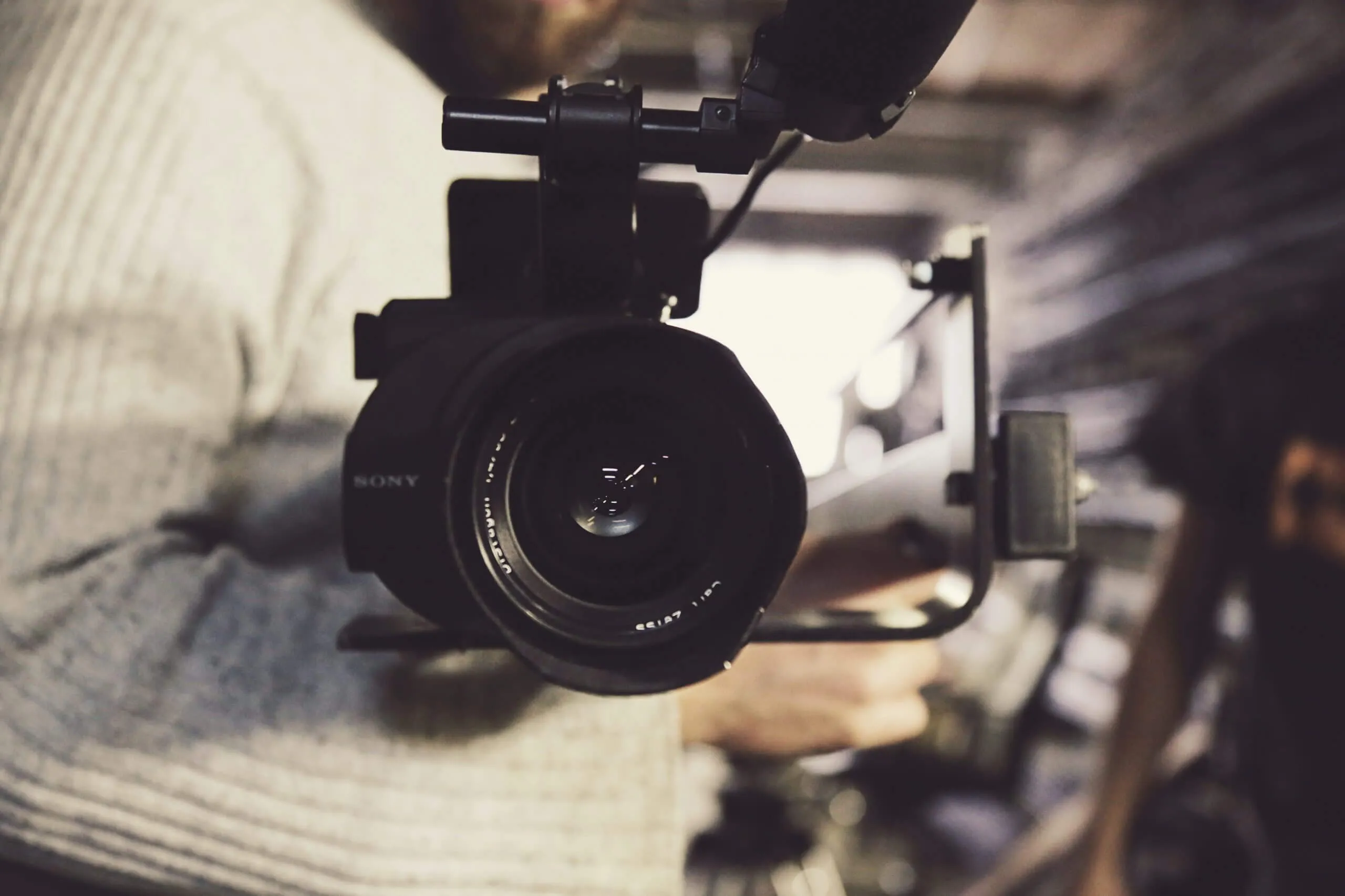 A camera pointing towards the view.